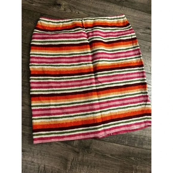 Talbots Dresses & Skirts - Talbots Womens Striped 100% linen Skirt Multicolor‎ 6P